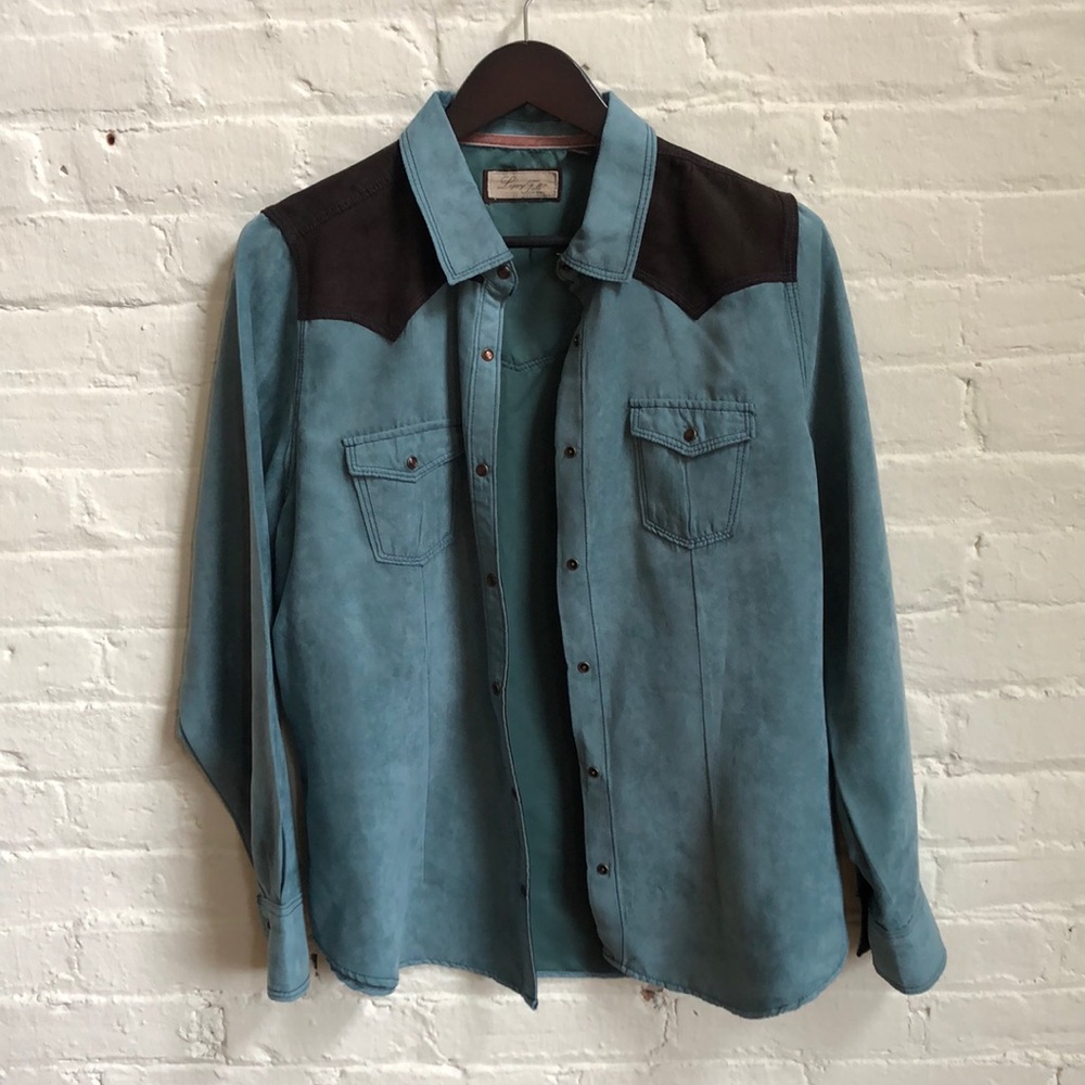 Blue and Brown Western Shirt